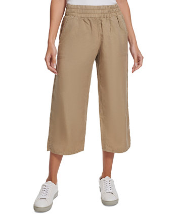 Petite Cropped Twill Pull-On Pants Calvin Klein
