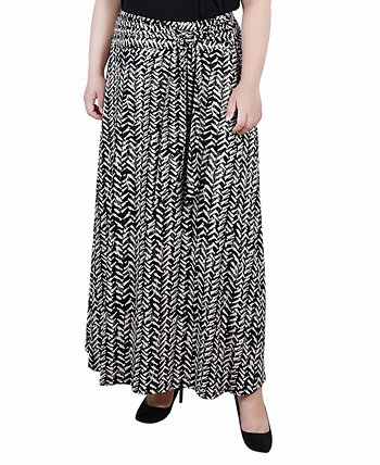Plus Size Maxi with Sash Waist Tie Skirt NY Collection