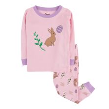 Детская хлопковая пижама из двух предметов Leveret с изображением кролика и яйца Leveret