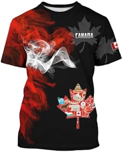 Canadian Maple Leaf Shirt for Men Canada Day Flag T-Shirt 3D Printing Cool Short Sleeve Shirt Unisex BJQ