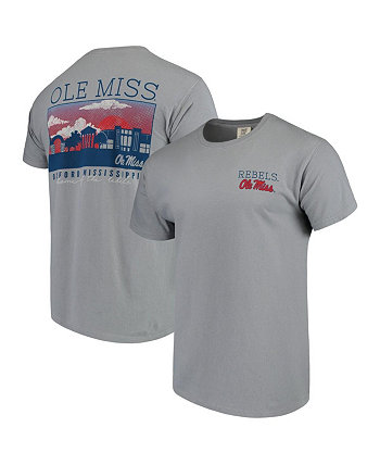 Men's Gray Ole Miss Rebels Comfort Colors Campus Scenery T-shirt Image One