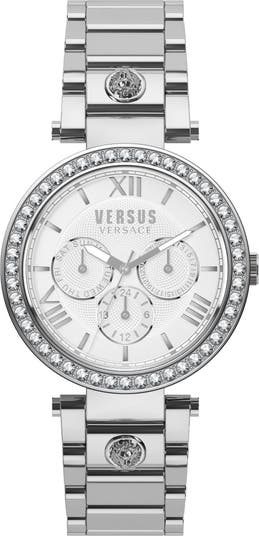 Часы-браслет Camden Market с кристаллами и белым циферблатом, 38 мм Versus Versace