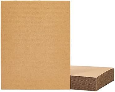 Juvale 24 Sheets 8.5x11 Corrugated Cardboard Backing, Inserts for Dividers, Packing, Mailing, Crafts (Brown) Juvale