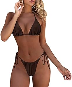 Женский Раздельный купальник MOSHENGQI Sexy Brazilian Bikini 2 Piece Spaghetti Strap Top Thong MOSHENGQI