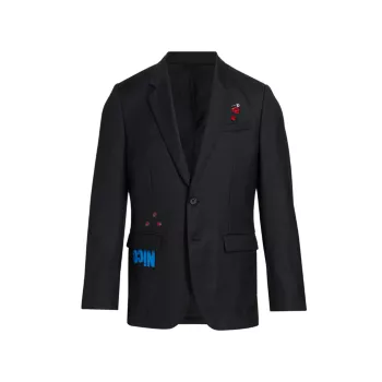 Embroidery Wool &amp; Mohair Sport Jacket Undercover