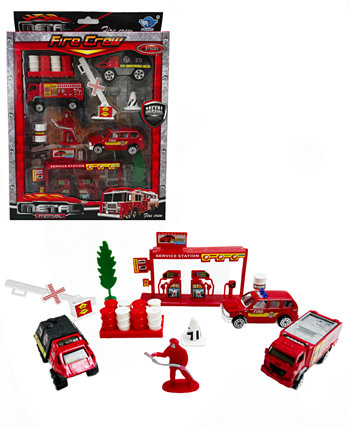 Игровой набор из 10 мини-пожарных грузовиков и аксессуаров для автомобилей Big Daddy