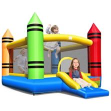 Kids Inflatable Bounce House with Slide and Ocean Balls Not Included Blower Slickblue
