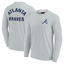 Unisex Fanatics Signature Gray Atlanta Braves Super Soft Long Sleeve T-Shirt Unbranded