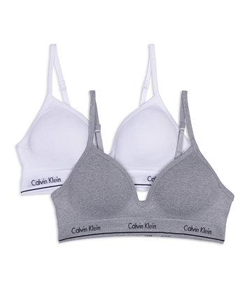 Бесшовный гибридный бюстгальтер для больших девочек, упаковка из 2 шт. Calvin Klein