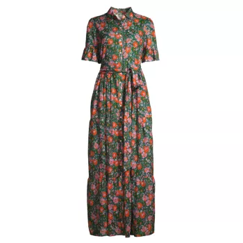 Многоярусное платье-рубашка Martine с цветочным принтом Birds of Paradis