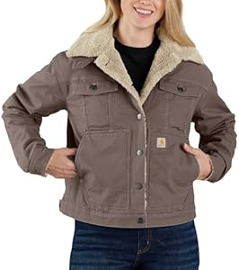 Женская Куртка Carhartt Rugged Flex Loose Fit с Подкладкой из Шерпы Carhartt