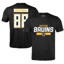 Мужская равномерная одежда Черная футболка Дэвида Пастрняка Boston Bruins Richmond с именем и номером игрока LevelWear