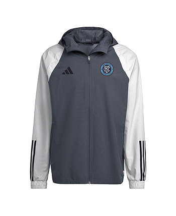 Men's Gray New York City FC 2024 All-Weather Full-Zip Jacket Adidas