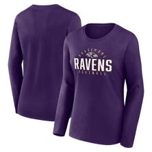 Women's Fanatics Branded Purple Baltimore Ravens Plus Size Foiled Play Long Sleeve T-Shirt Fanatics