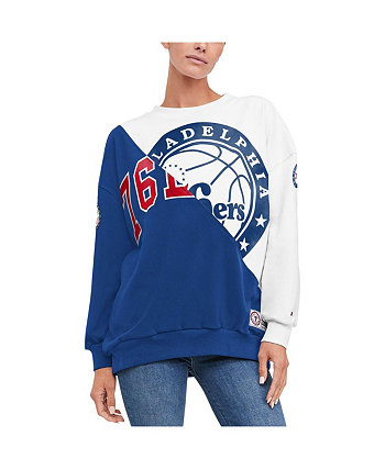 Женская королевская белая толстовка Philadelphia 76ers Ariel Pullover Sweatshirt Tommy Jeans