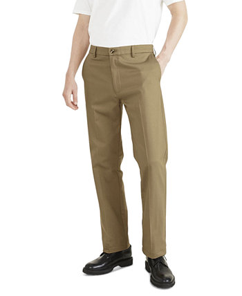 Мужские брюки фирменного классического кроя цвета хаки без железа с защитой от пятен Dockers