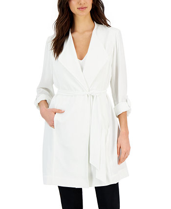 Женская куртка с драпировкой и завязками на талии с отворотами, созданная для Macy's Alfani