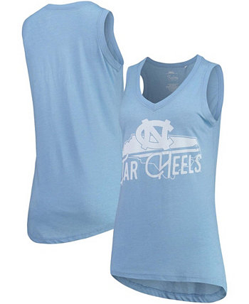 Женская футболка Carolina Blue North Carolina Tar Heels Ferris Melange с v-образным вырезом без рукавов Pressbox