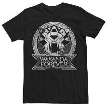 Мужская футболка с логотипом Marvel Wakanda Forever Tribal Panther Licensed Character
