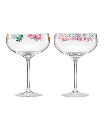 10 oz Floral Brights Coupe Glasses, Set of 2 Cambridge