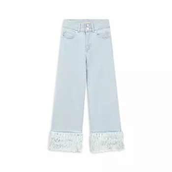 Широкие джинсы с бахромой и бахромой для девочек Lily DL1961