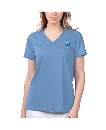Синяя женская футболка с v-образным вырезом Detroit Lions Game Time Margaritaville