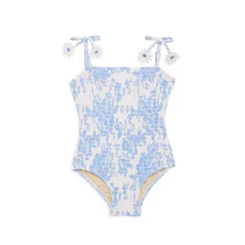Baby Girl's & Little Girl's Blue Bouquet One-Piece Shade critters