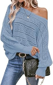 Женский Свитер Cakulo Off The Shoulder Oversized Knit Batwing Long Sleeve Crochet Cakulo