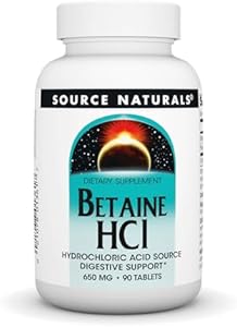 Бетаин HCL 650 мг, 90 таблеток для улучшения пищеварения Source Naturals