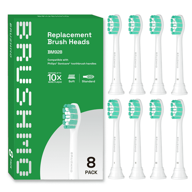 Brushmo HX6013/HX6015 Replacement Toothbrush Heads Compatible with Phillips Sonicare Electric Toothbrush, 8 Pack Brushmo