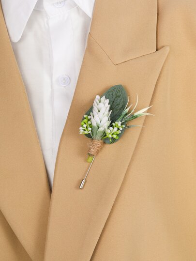 Бутоньерка с цветком и листом SHEIN