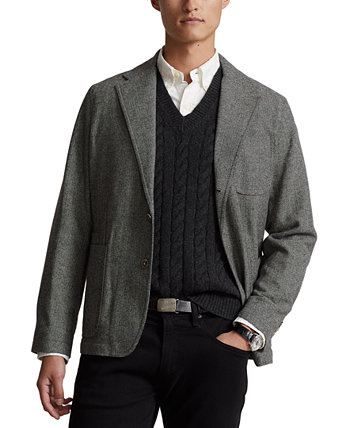 Мужское современное спортивное пальто-поло с узором «елочка» Ralph Lauren
