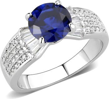 Круглое обручальное кольцо с синим паве из CZ-паве Covet