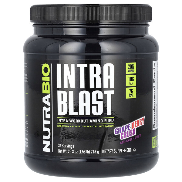 Intra Blast, Intra Workout Amino Fuel, виноградная ягода, 1,6 фунта (722 г) NutraBio