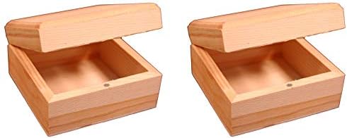 3.5 Inch Mini Wood Craft Box w/Hinged Lid, Engrave, Paint, Stain, Wood-Burn, Laser - 2 Pack Creative Hobbies