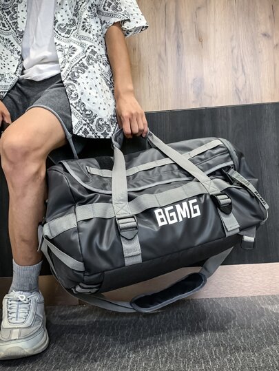 для мужчины Спортивная сумка с текстовым принтом большой емкости SHEIN