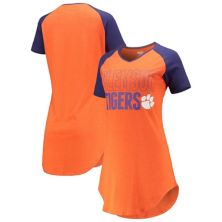 Женская ночная рубашка Concepts Sport оранжевого/фиолетового цвета Clemson Tigers Raglan с v-образным вырезом Unbranded