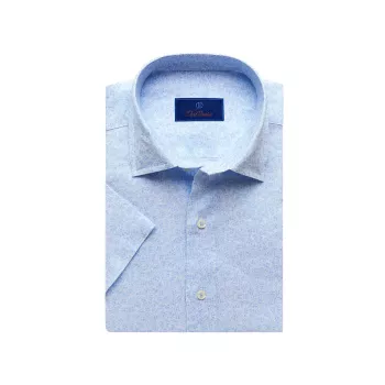 Рубашка из смесовой льняной ткани с короткими рукавами David Donahue