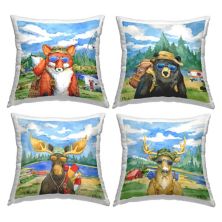 Stupell Home Decor Woodland Animals Camping Fishing Gear Nature Scene Throw Pillow Stupell Home Decor