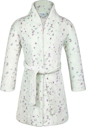 Плюшевый флисовый халат с завязками на талии и цветочным принтом MODERN KIDS