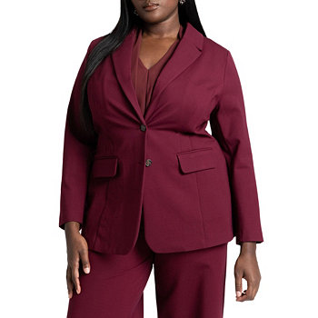 Women's Plus Size The Ultimate Stretch Long Two Button Blazer Eloquii