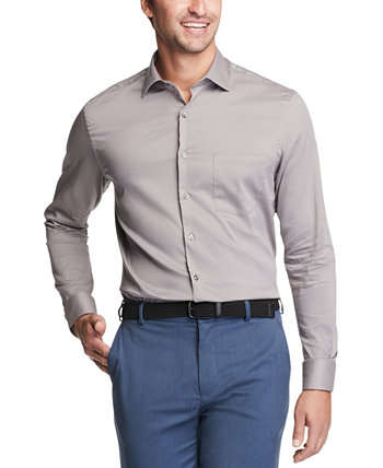 Мужская классическая/классическая классическая рубашка большого и высокого роста с защитой от пятен и текстурированной тканью стрейч Van Heusen