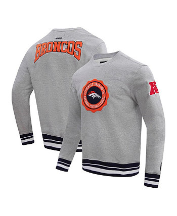 Мужской пуловер с эмблемой Heather Grey Denver Broncos Crest Emblem Pro Standard