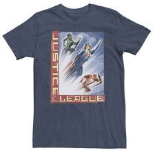 Большой &amp; Высокая футболка с художественным плакатом «Лига справедливости DC Comics» DC Comics