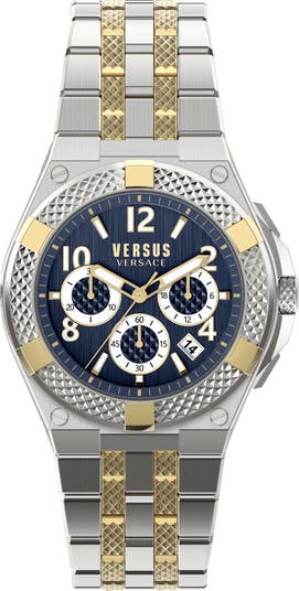 Мужские часы Esteve IP из желтого золота с корпусом из нержавеющей стали, 46 мм Versus Versace