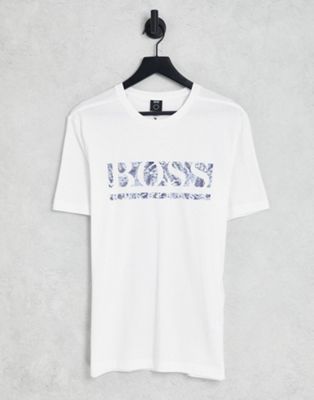 Белая футболка Boss Athleisure 1 с крупным логотипом BOSS Athleisure