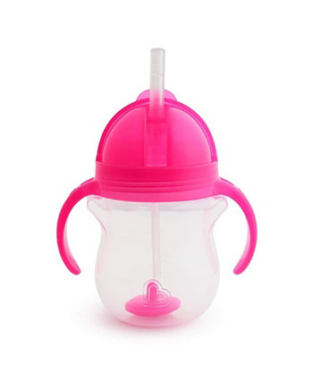 Any Angle Click Lock Weighted Straw Trainer Cup, Pink, 7oz Munchkin