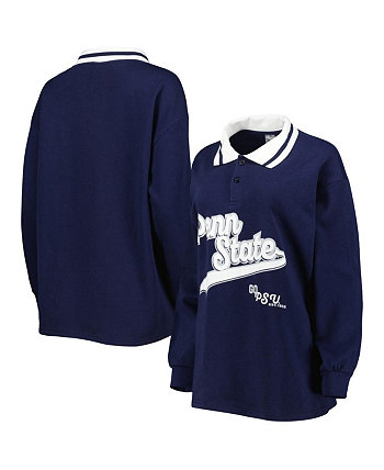 Женская темно-синяя рубашка поло Penn State Nittany Lions Happy Hour с длинным рукавом Gameday Couture