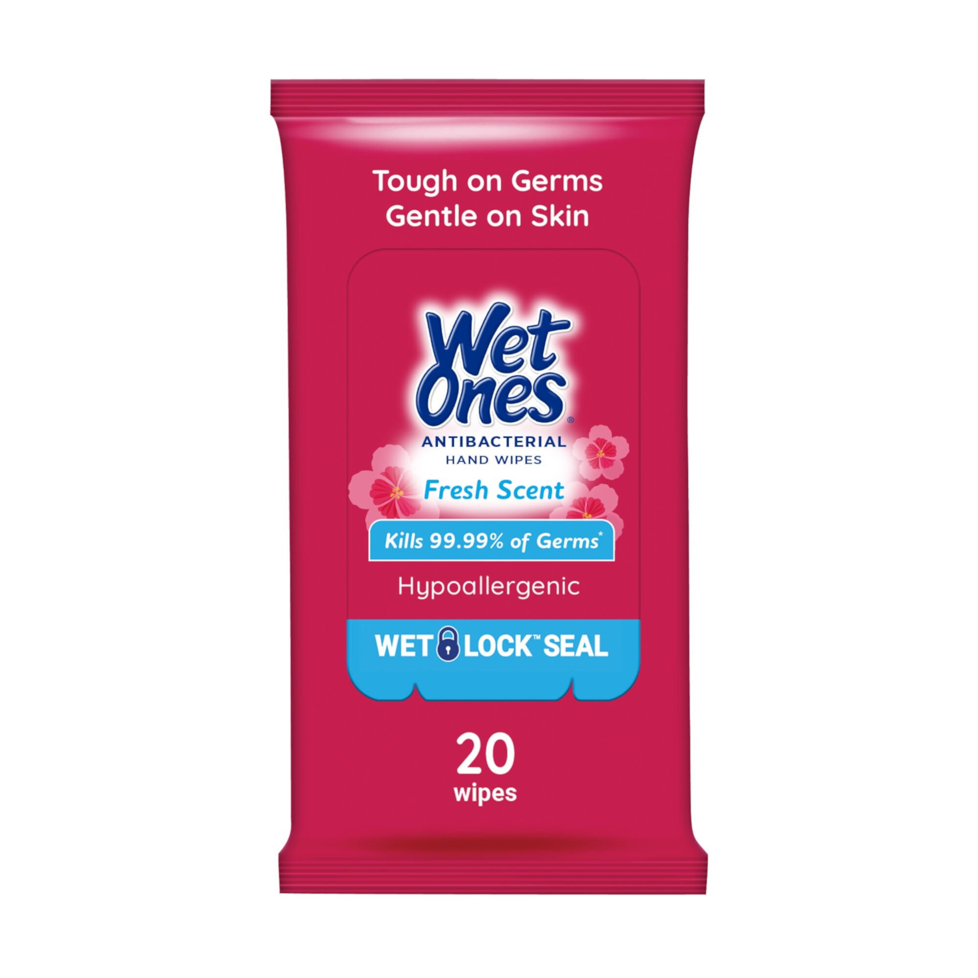 (2 pack) Wet Ones Antibacterial Hand Wipes, Fresh Scent, 20 Ct Travel Pack, Hypoallergenic Wet Ones