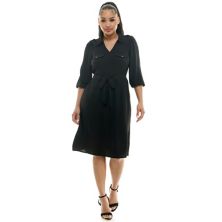 Женское платье-рубашка с поясом и карманами-карго Luxology Luxology